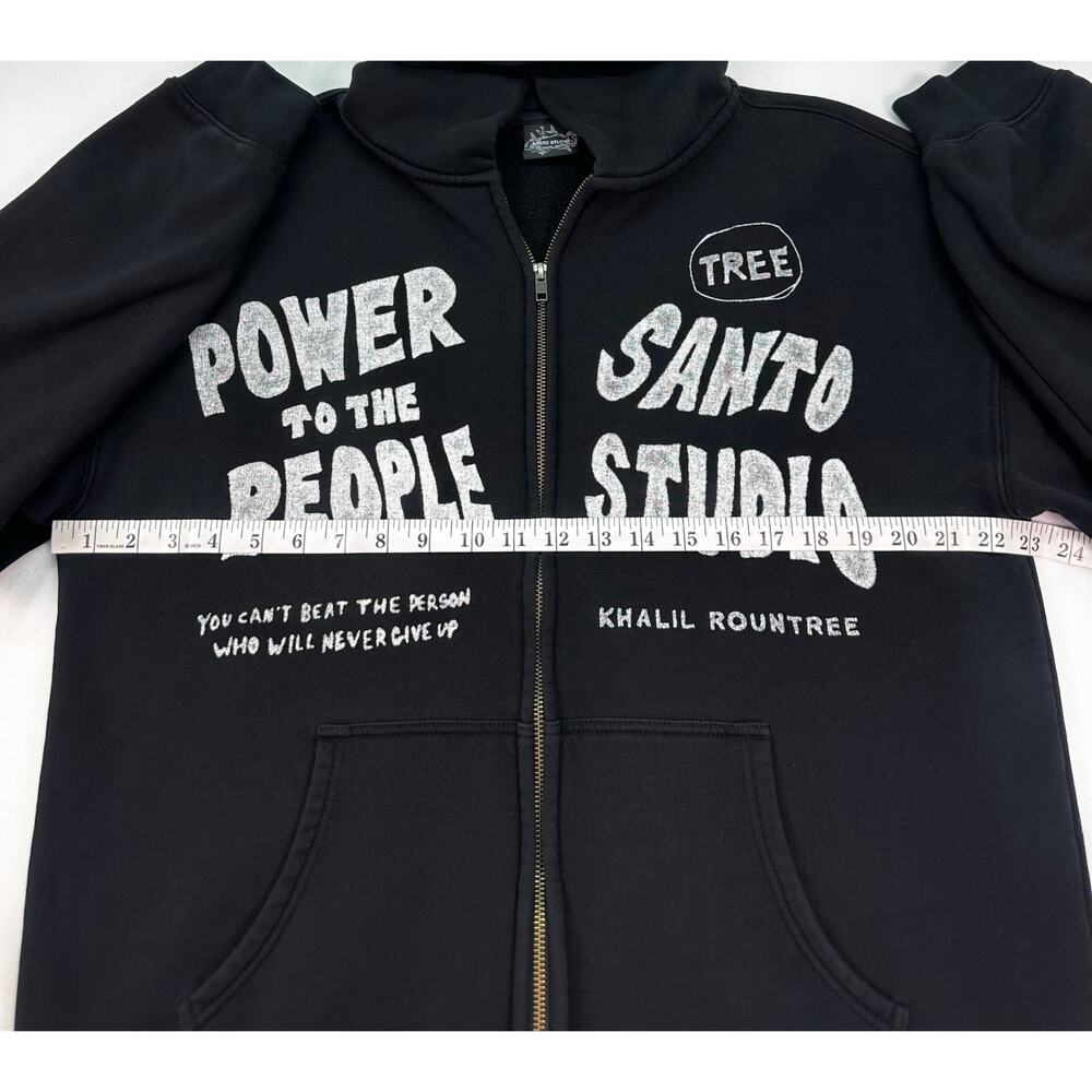 Santo Studio Khalil Rountree “Power to the People” Graphic Zip Hoodie Size M - Picture 9 of 11
